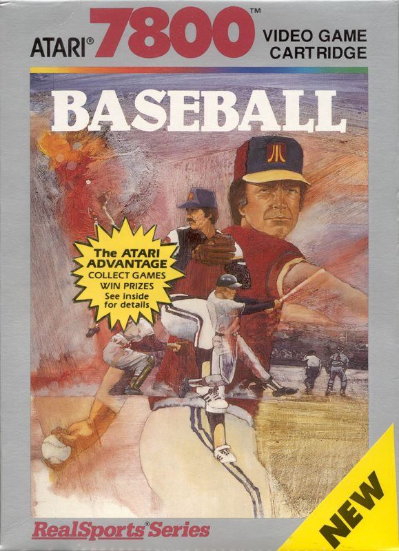 Baseball box art for Atari 7800